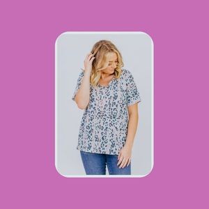 Leopard Print Top in Mint